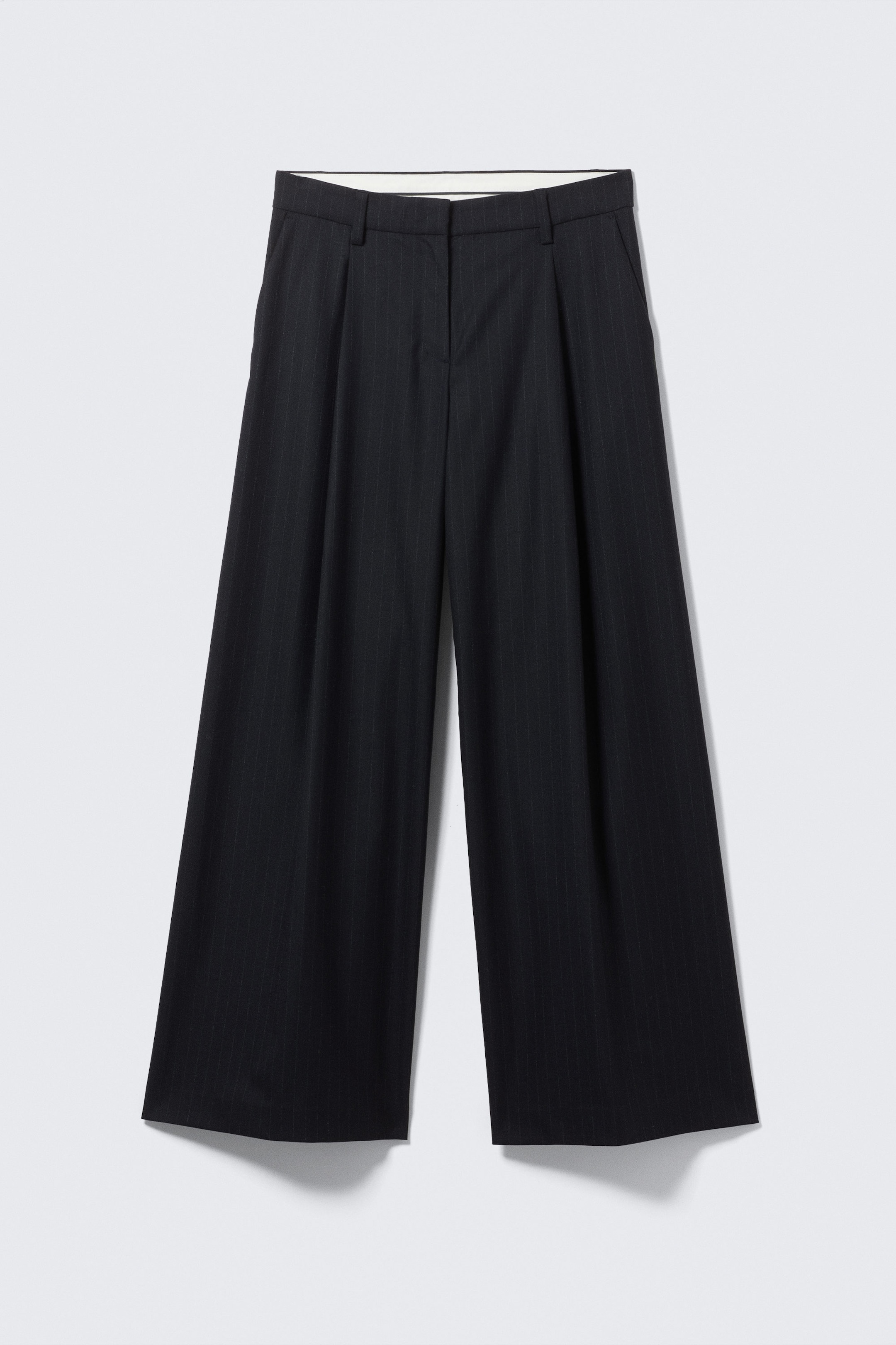Dark Blue - Pleated Wide-Leg Suiting Trousers - 4