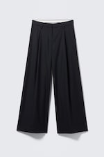 Dark Blue - Pleated Wide-Leg Suiting Trousers - 4