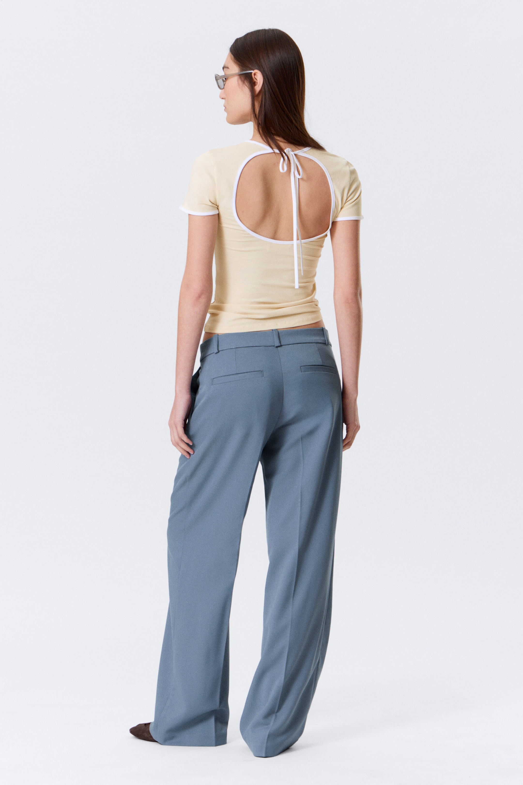 Dusty Blue - Low Rise Suiting Trousers - 3