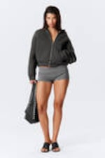 Dark Grey - Oversized Scuba Zip-Hoodie - 1