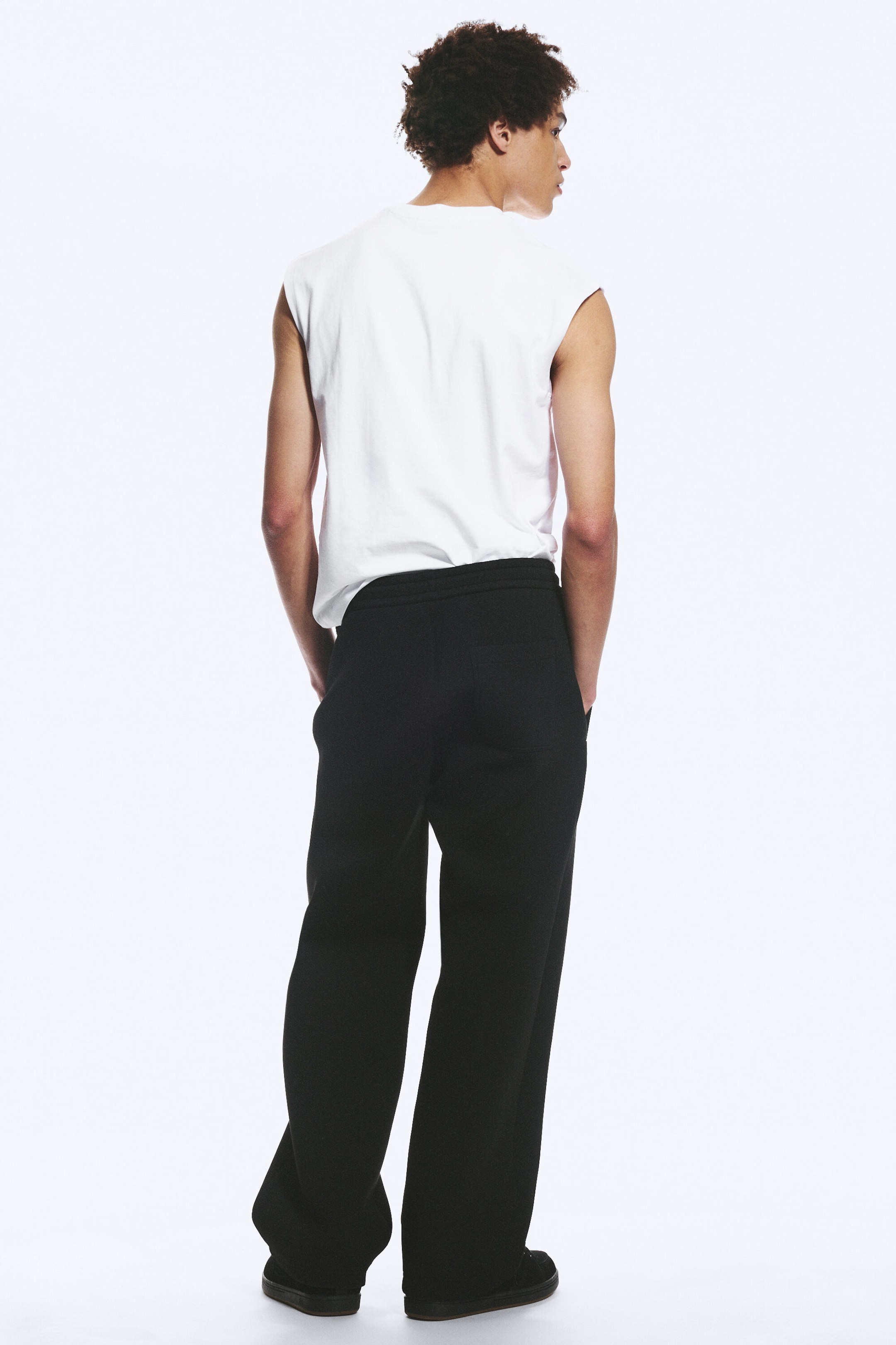 Black - Loose Fit Scuba Sweatpants - 3