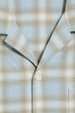 Blue Check - Cotton Short-sleeved buttoned shirt - 5