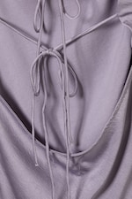 Lilac - Long-Sleeved Asymmetric Satin Mini Dress - 7