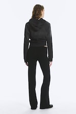 Black - Low Rise Bootcut Jersey Trousers - 3