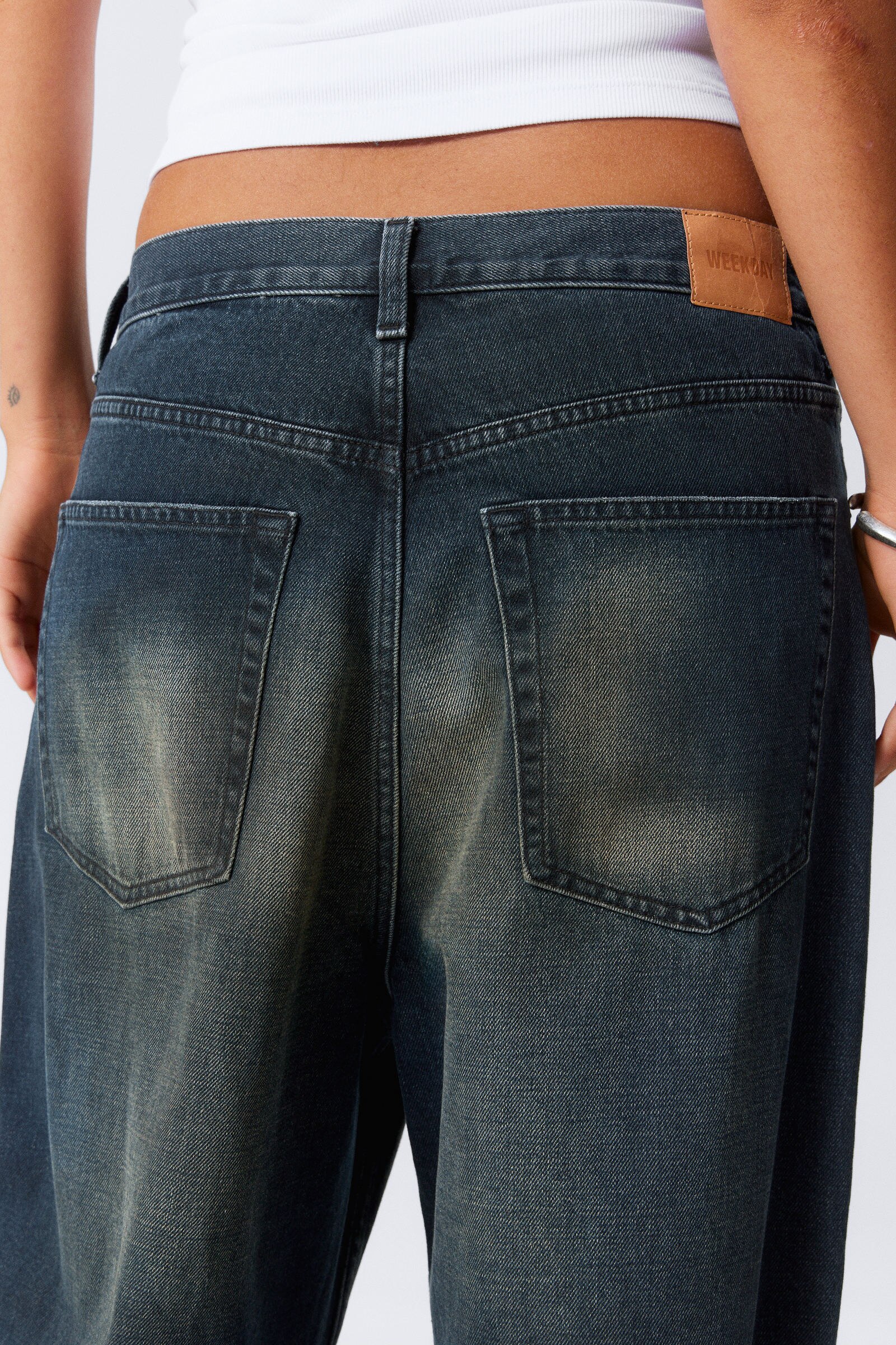 astro loose baggy leg jeans - Deep Ocean Blue - Dark Blue