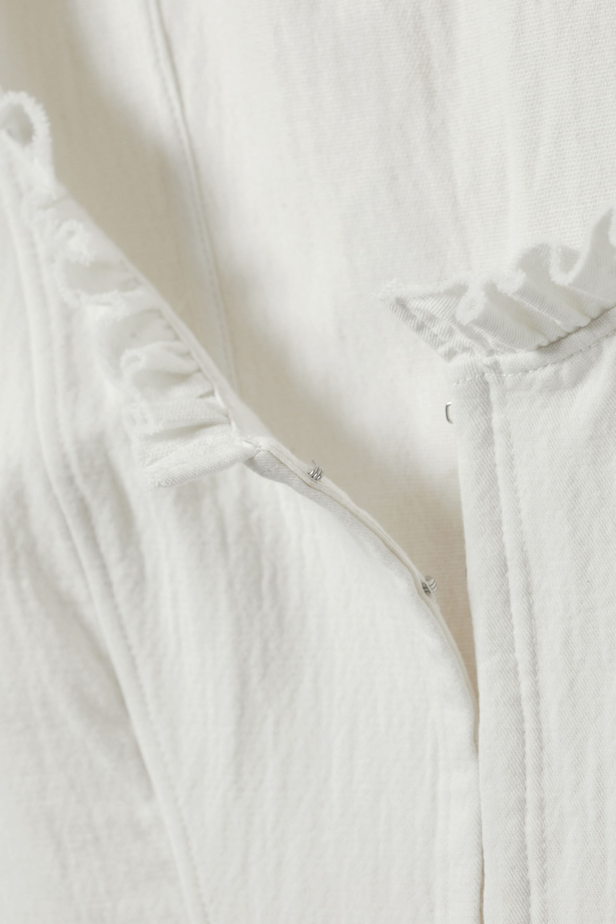 Dusty White - Fitted Twill Corset Top - 1