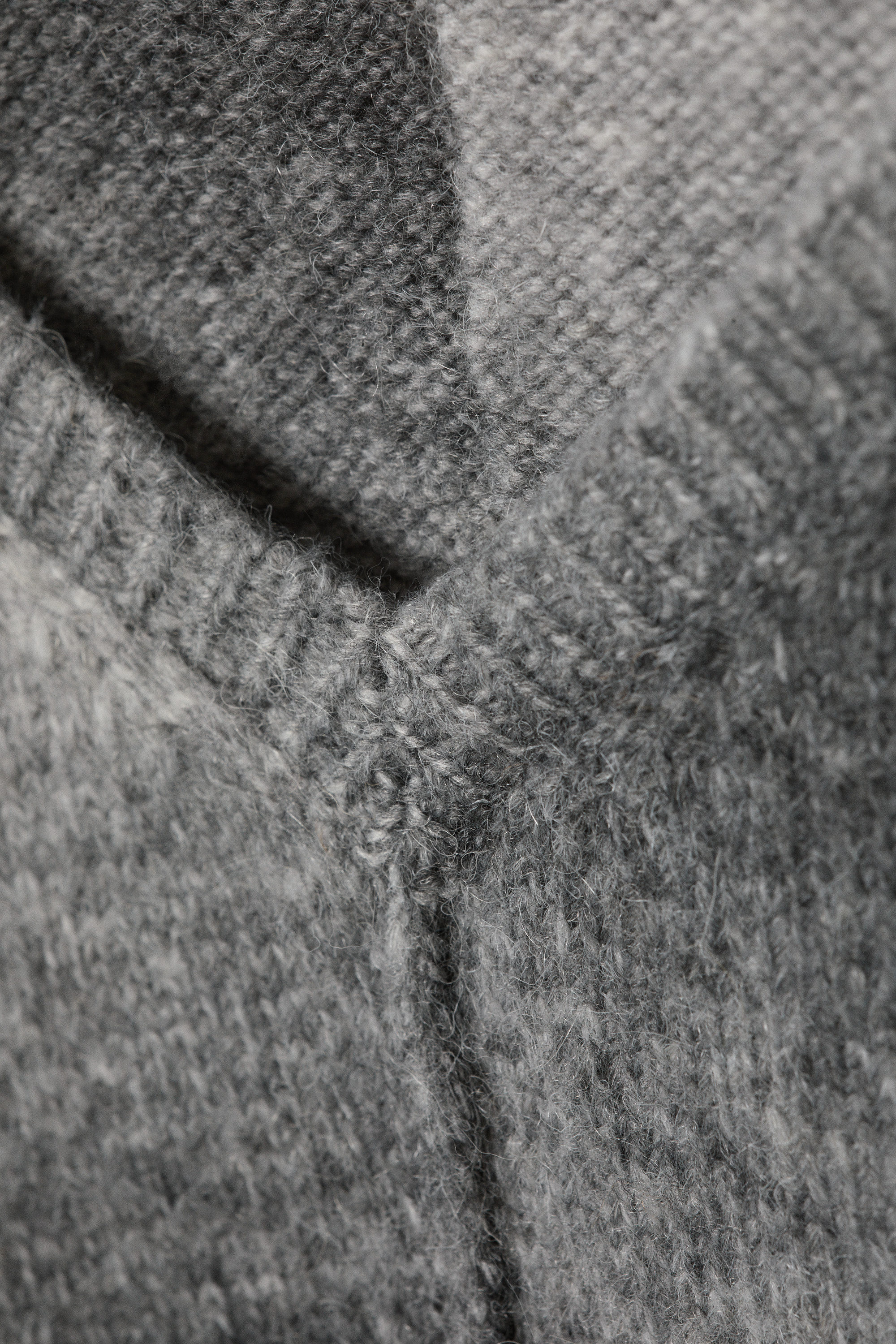 Grey Space Dye - Space Dye V-Neck Knitted Sweater - 5