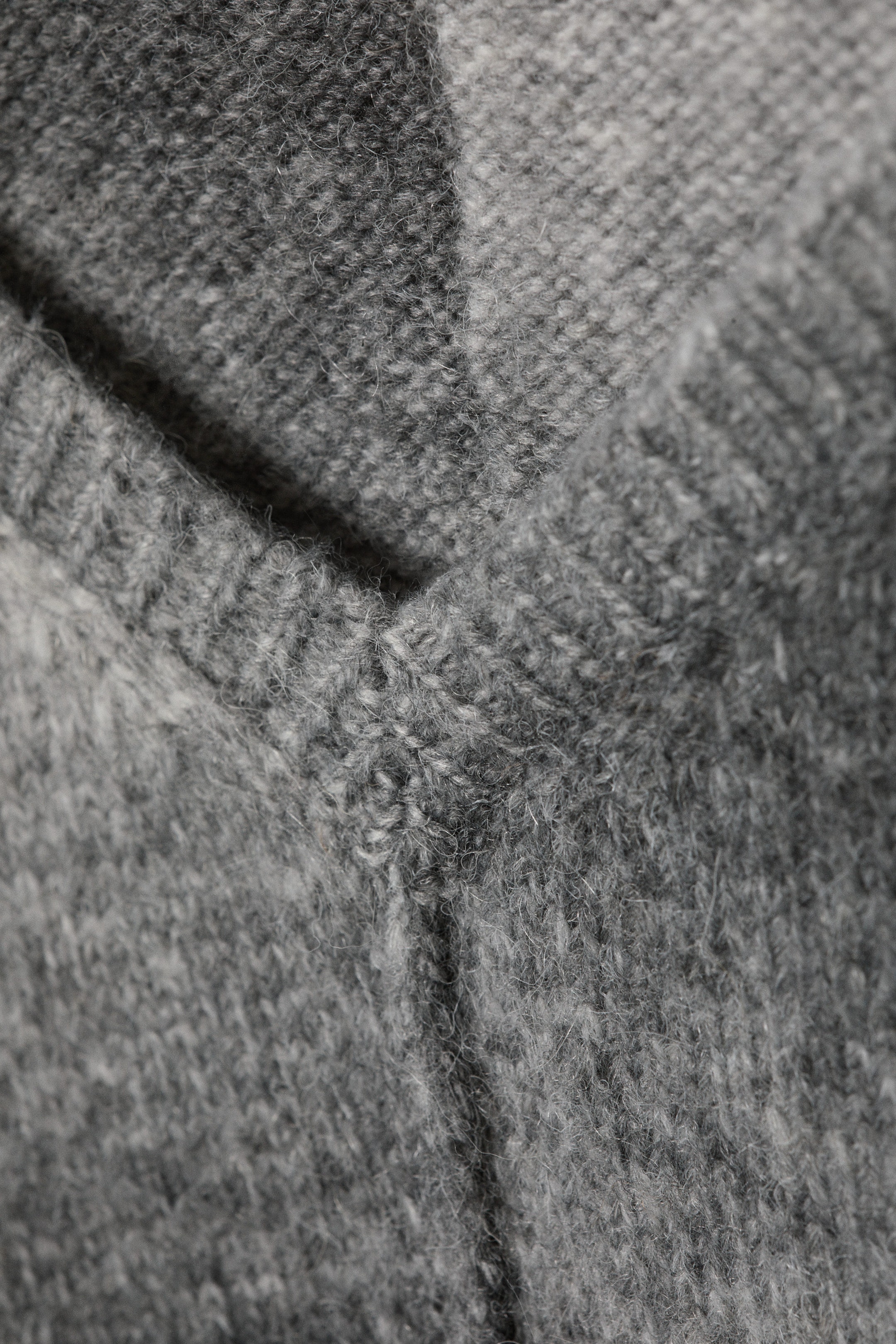 Grey Space Dye - Space Dye V-Neck Knitted Sweater - 5