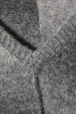 Grey Space Dye - Space Dye V-Neck Knitted Sweater - 5