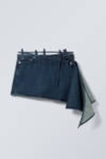 Sapphire Blue - Short Denim Wrap Skirt - 0