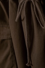 Marron foncé - Minijupe saharienne en twill - 1