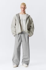 Light Dusty Grey - Loose Hooded Canvas Jacket - 1