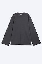 Striped Dark Grey - Oversized Long Sleeve T-shirt - 0