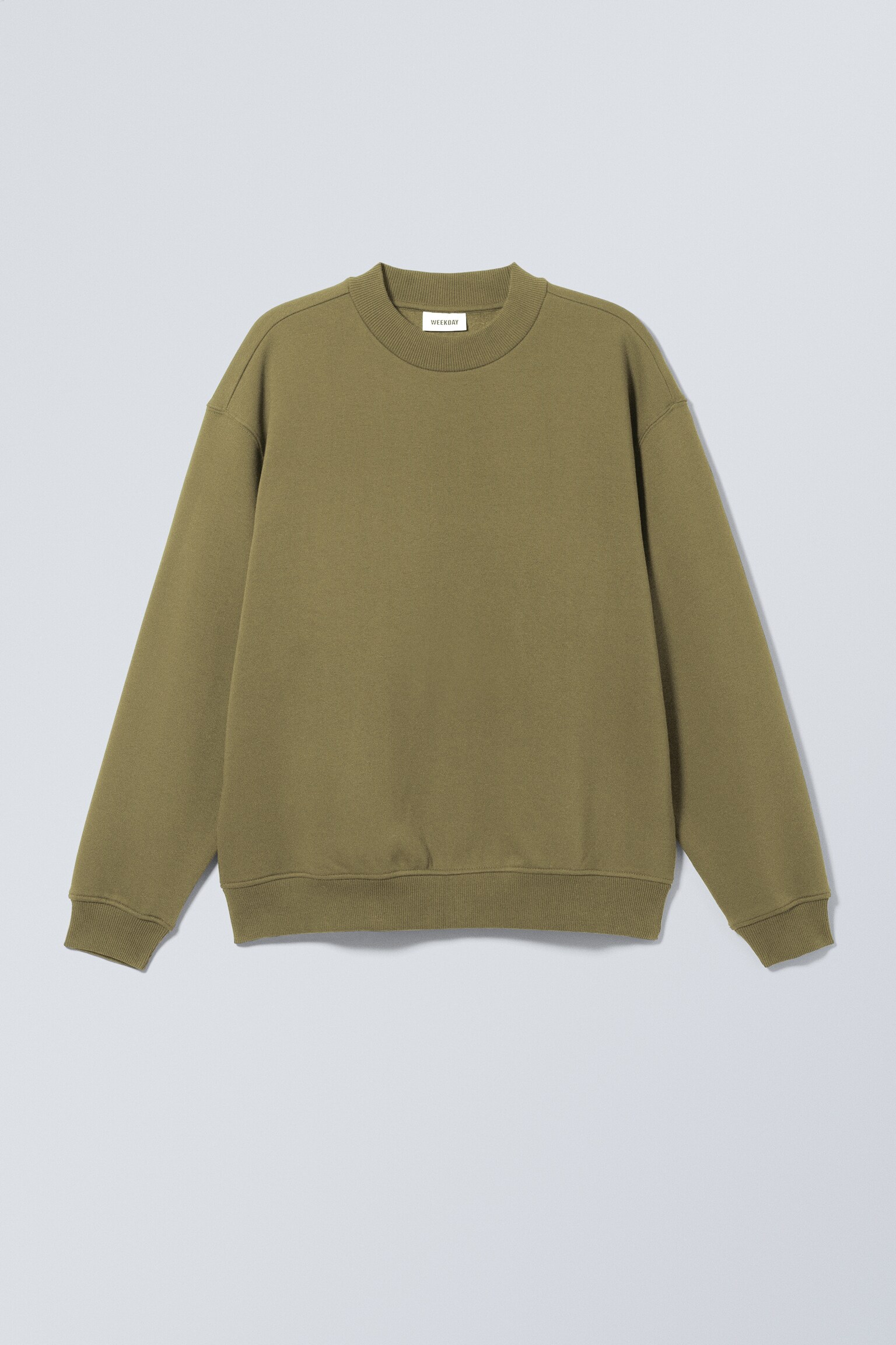 Sudadera informal de algodón grueso - Verde caqui empolvado