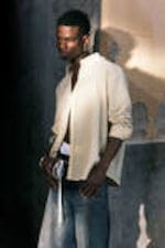 Light Yellow - Oversized Seersucker Button Down Shirt - 0