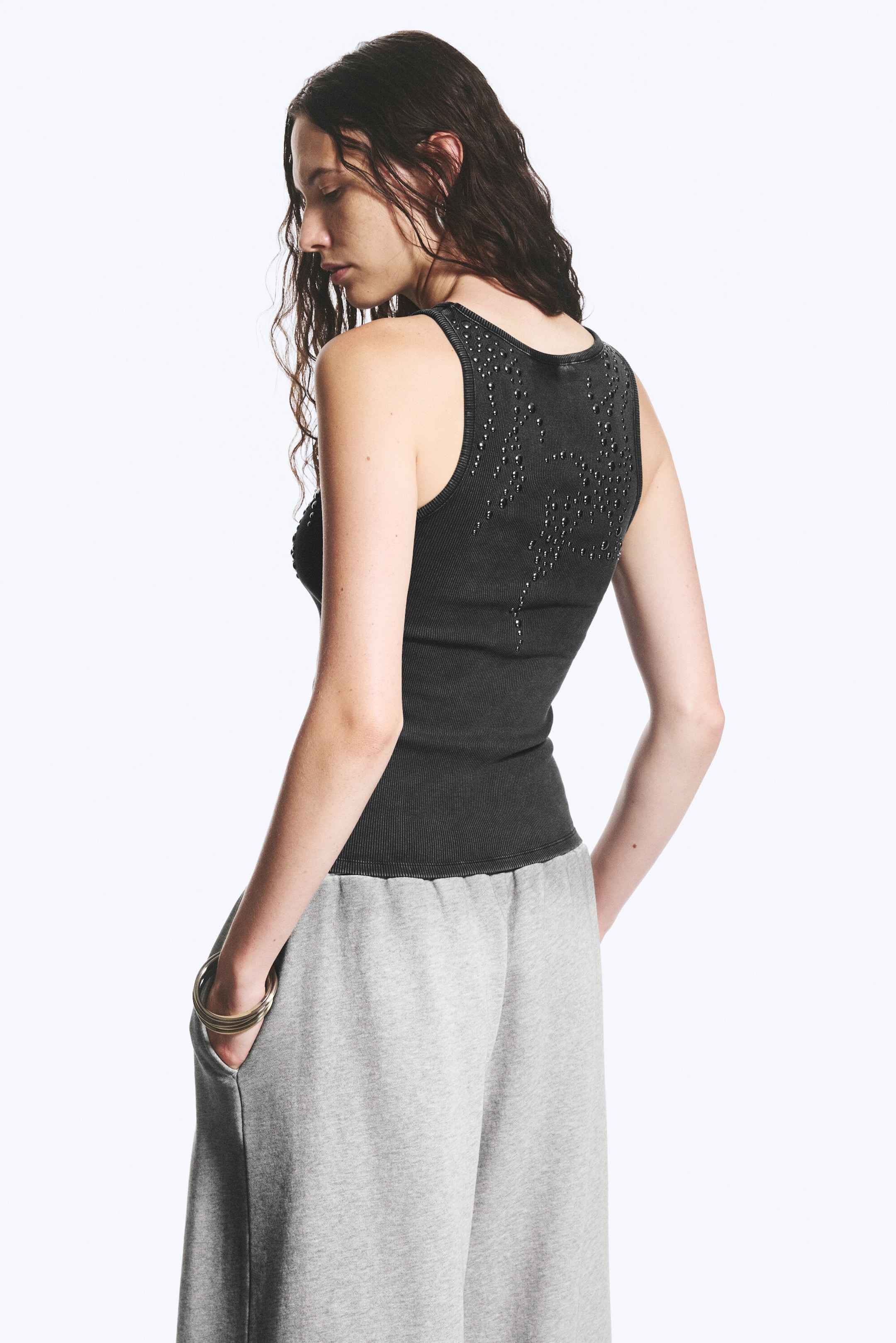 Dark Grey - Studded tank top - 3