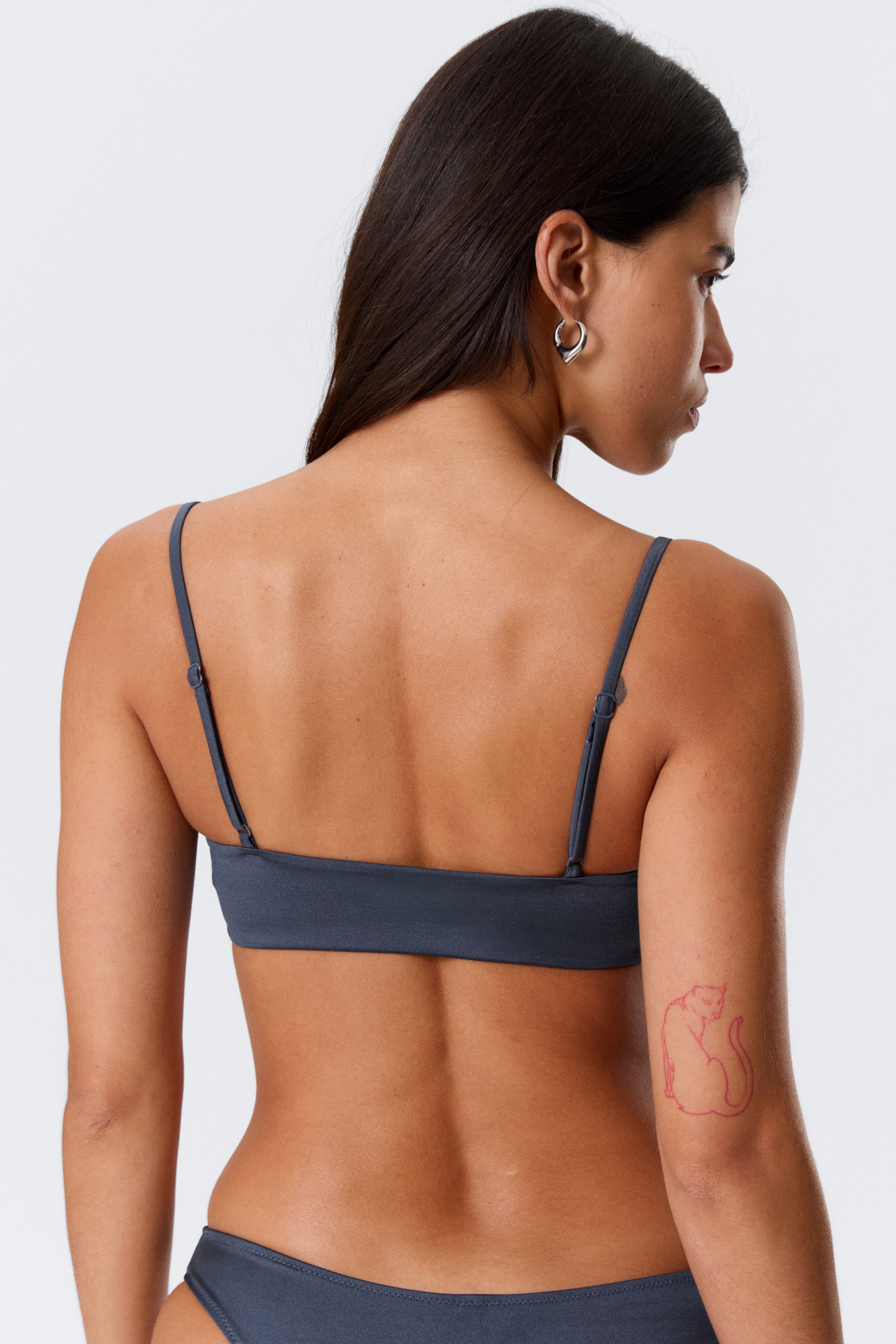 Dark Blue - Scoop Neck Bikini Top - 5