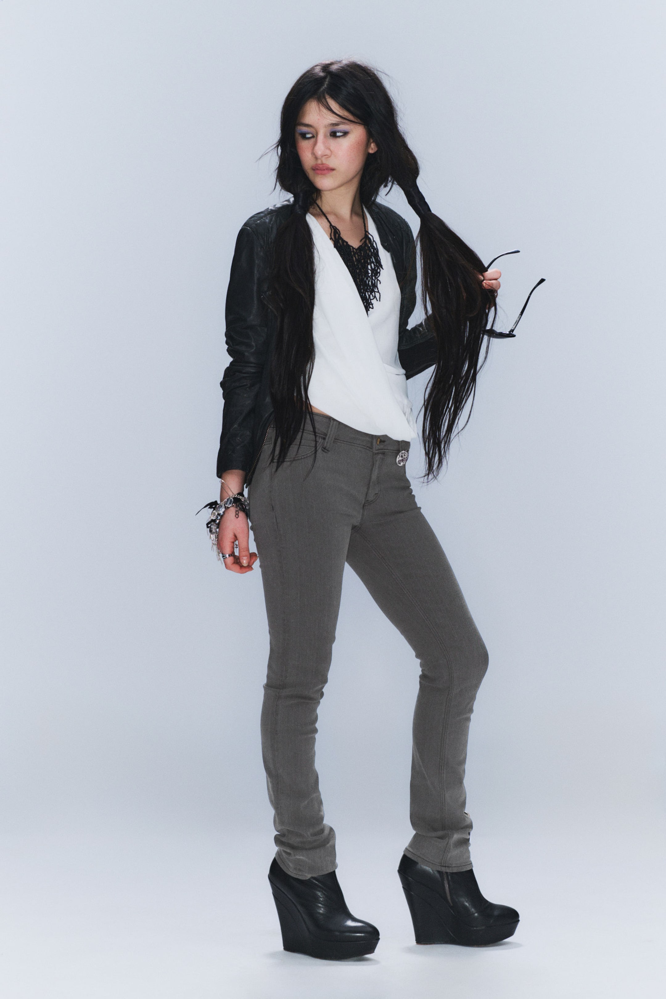 #666B75 - Sleezie Low Rise Skinny Jeans - 2