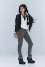 Bored Grey - Grå - Sleezie Low Waist Skinny Jeans - 1