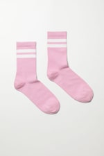 Pink - Eleven Streifen Socken - 0