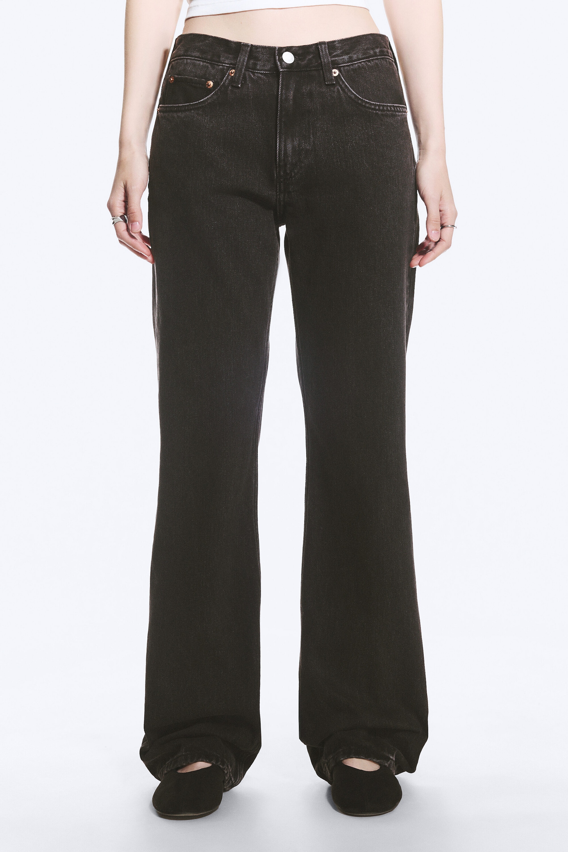 Tuned Black - Black - Moon Mid Rise Regular Bootcut Leg Jeans - 2