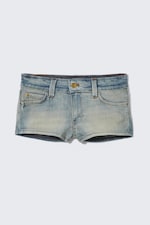 Grime Blue - Light Blue - Booty Bei Low Rise Mini Denim Shorts - 0