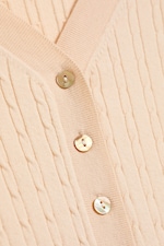 Beige - Cardigan En Maille À Col V - 5