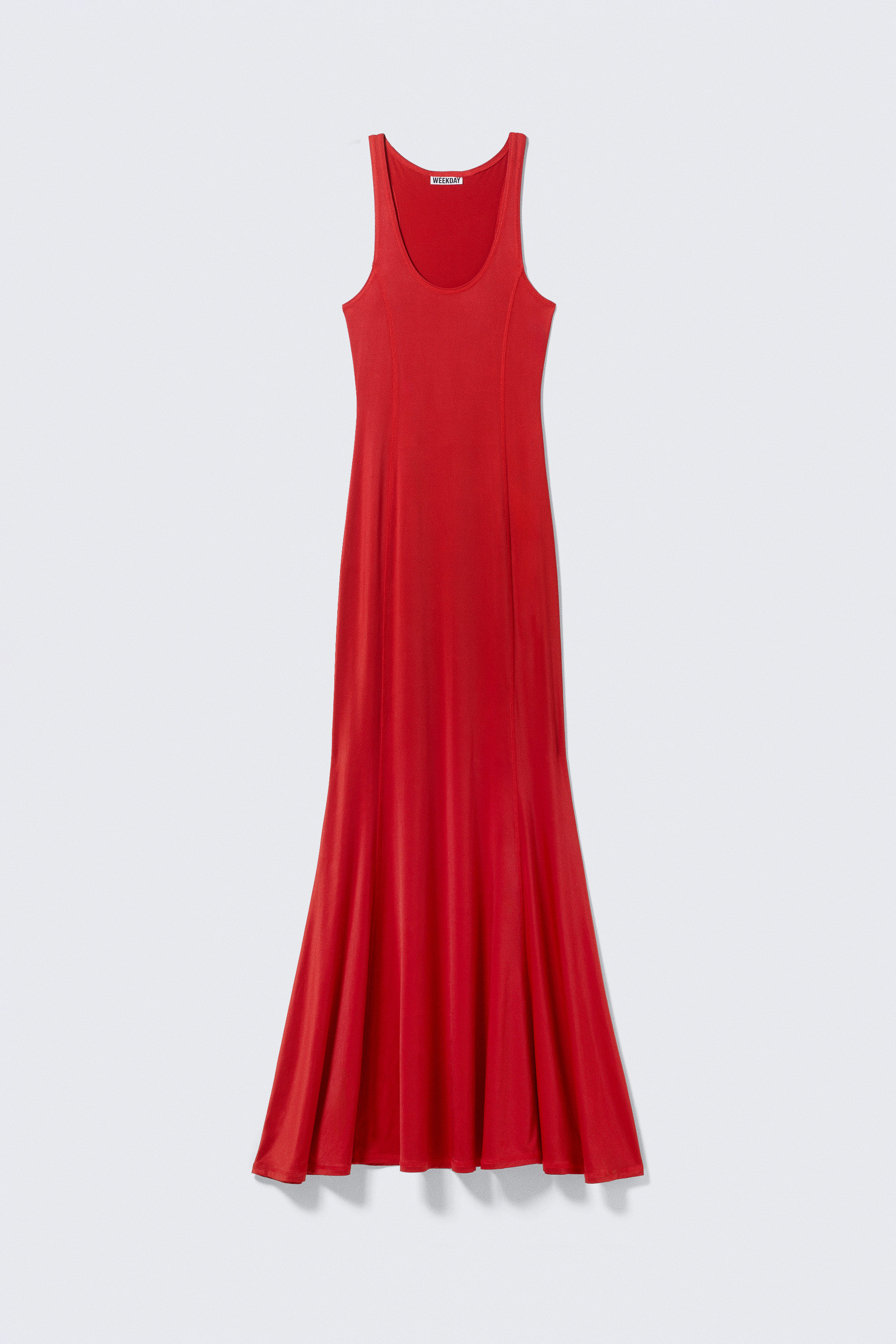Red - Sporty Fit-and-Flare Maxi Dress - 1