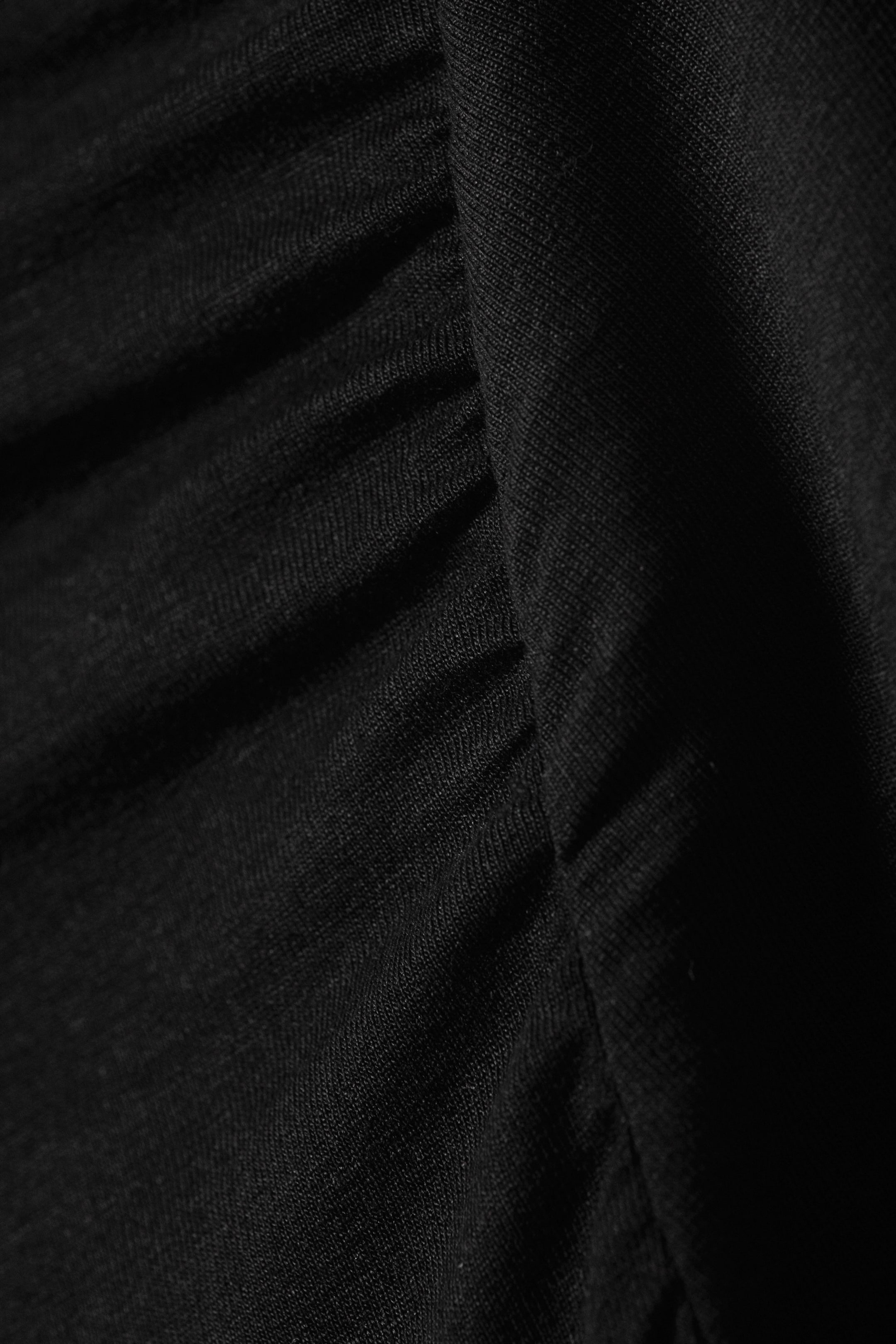 Black - Asymmetric Draped Mini Dress - 5