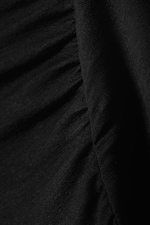 Black - Asymmetric Draped Mini Dress - 5