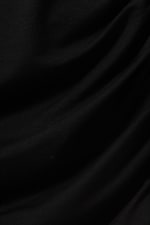 Black - Draped Asymmetric Long-Sleeved Mini Dress - 4