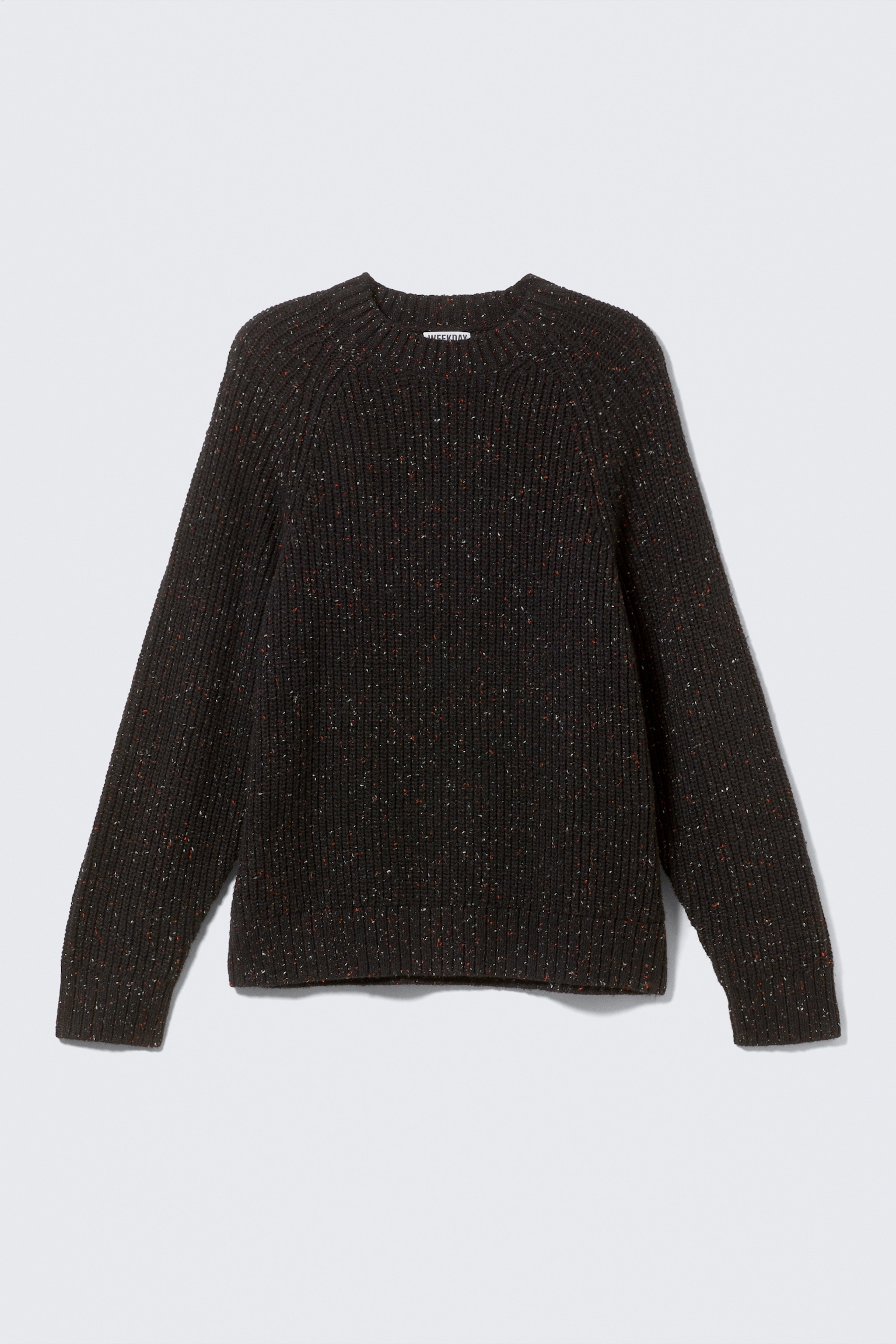 Relaxed Fit Nepped Knit Sweater - Zwart - 2