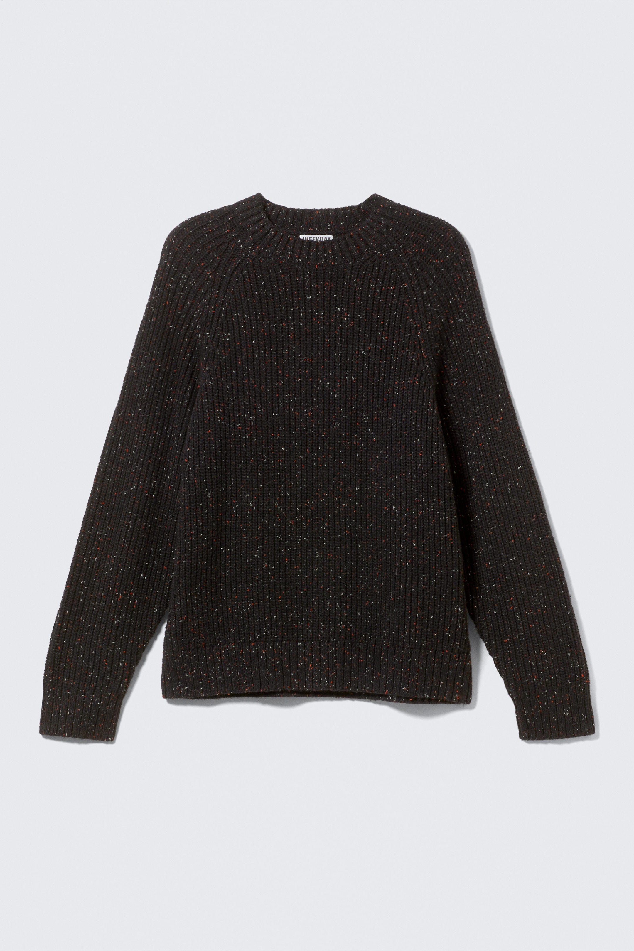 Black - Relaxed Fit Nepped Knit Sweater - 4