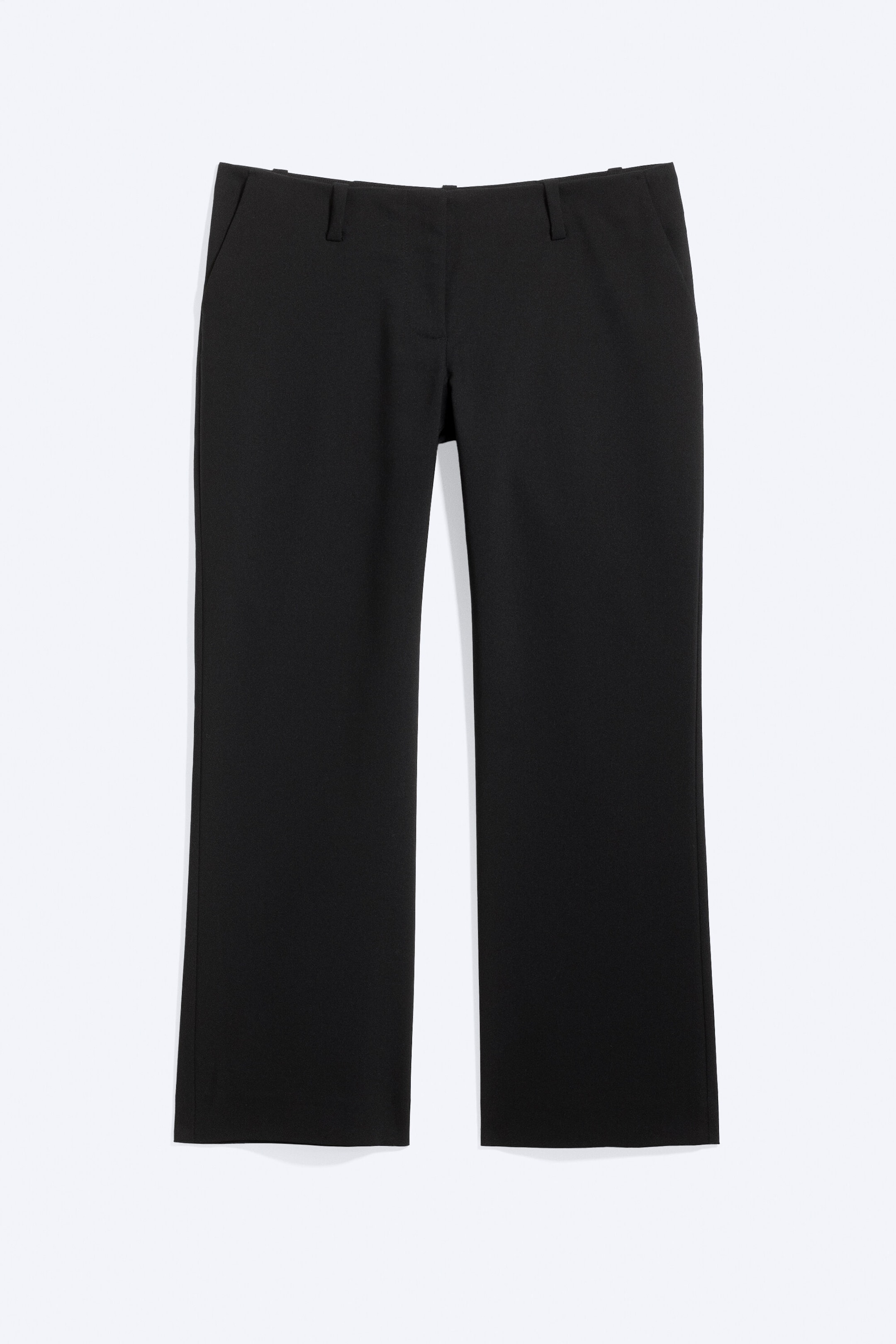 Zwart - Cropped kostuumpantalon met lage taille - 4