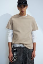 Beige clair - T-shirt carré classique - 0