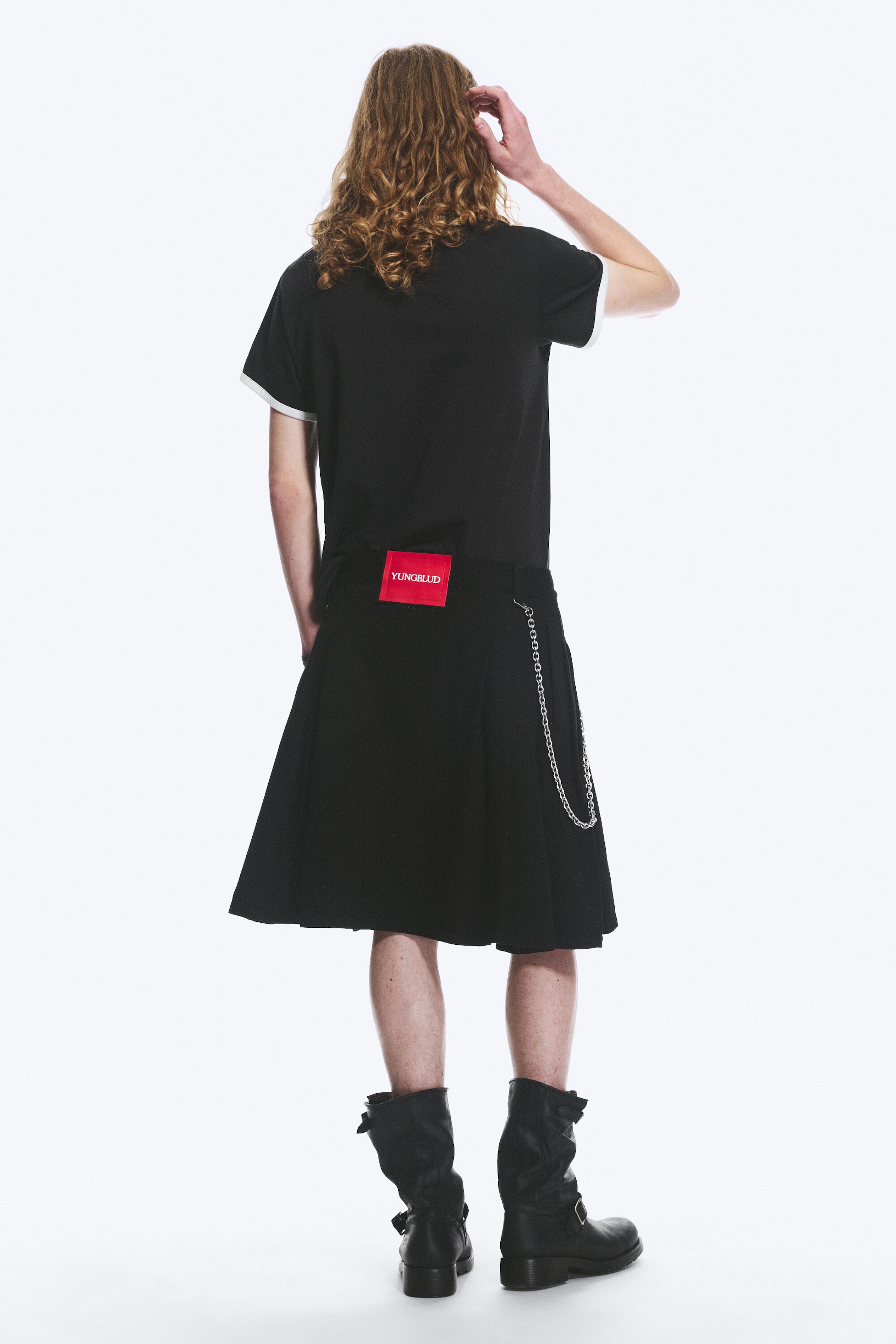 Black - Yungblud Mid Rise Denim Kilt - 3
