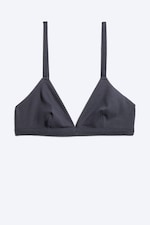 Dunkelblau - Minimalistischer, gerippter Soft-Triangel-BH - 3