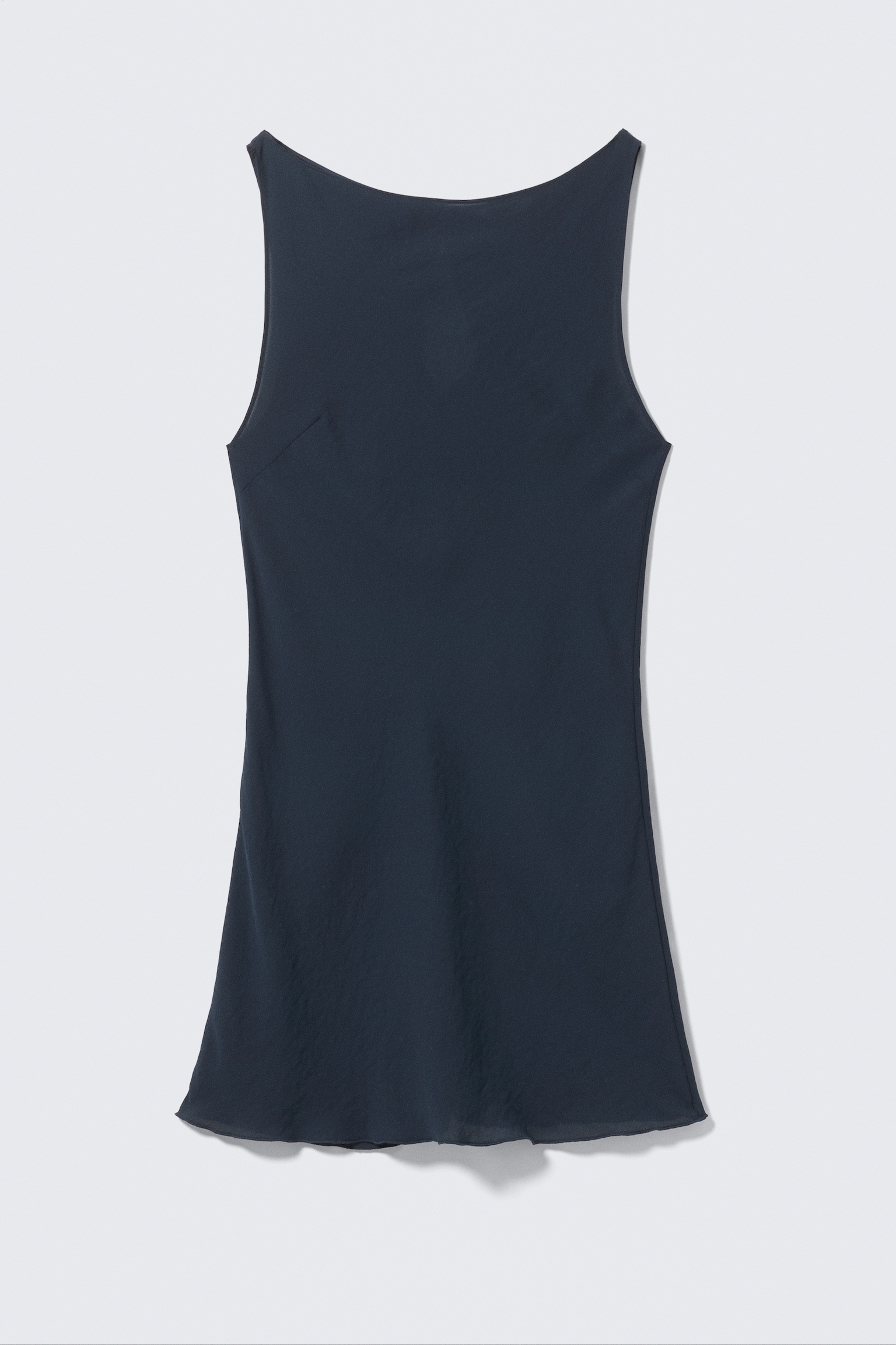 Priehľadné mini šaty bez rukávov s lodičkovým výstrihom - Dark Blue/Tmavosivá/Čierna a tmavá krtčia - 2