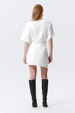 Wit - Mini-T-shirtjurk met korte mouwen - 3