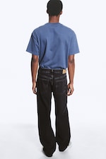 Tuned Black - Black - Galaxy Mid Rise Loose Straight Unisex Jeans - 5