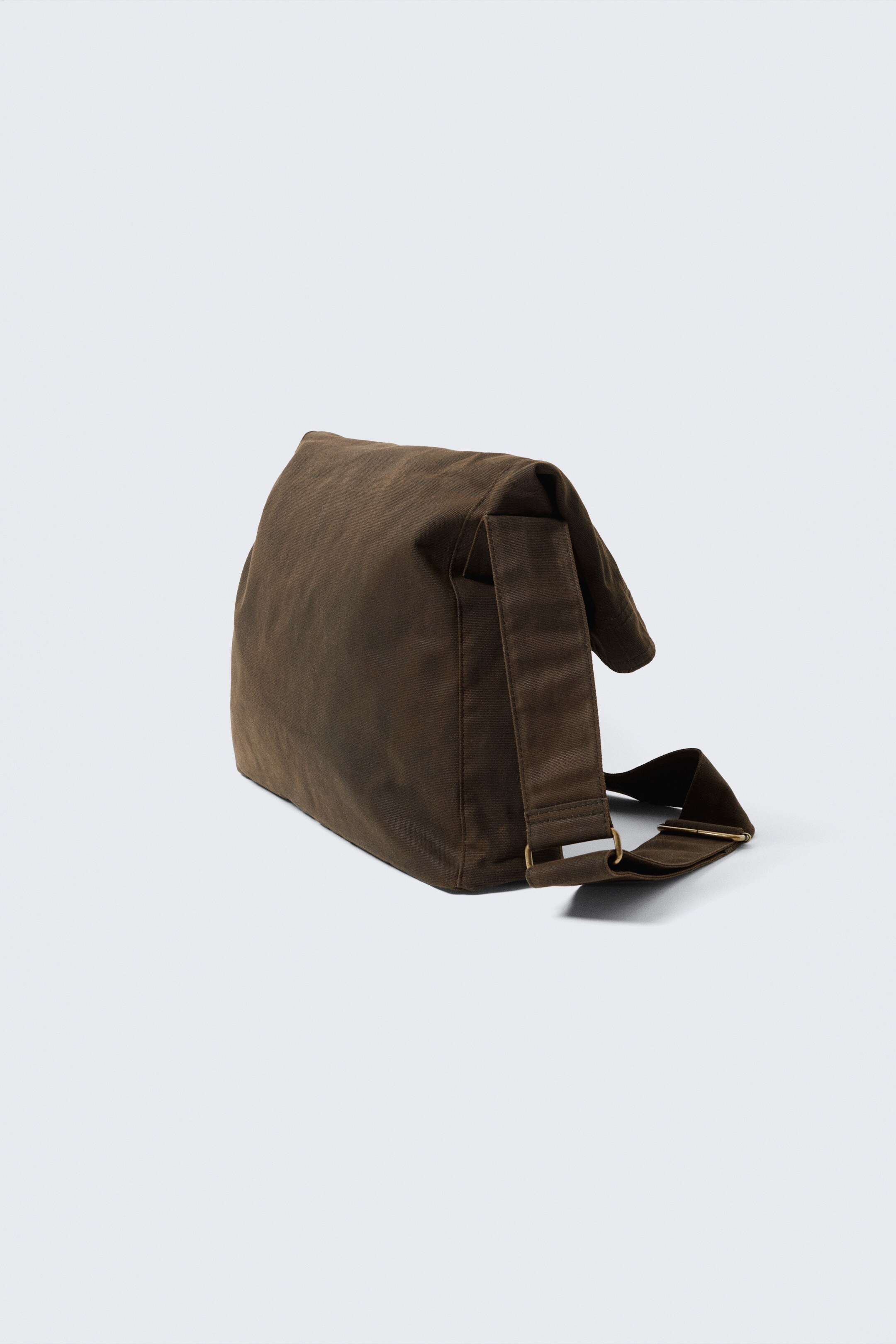 View larger image: Waxed Cotton Canvas Messenger Bag - Dark Brown - Ladies | H&M GB 2