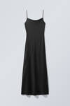 maxi satin slip dress - Black | Weekday WW