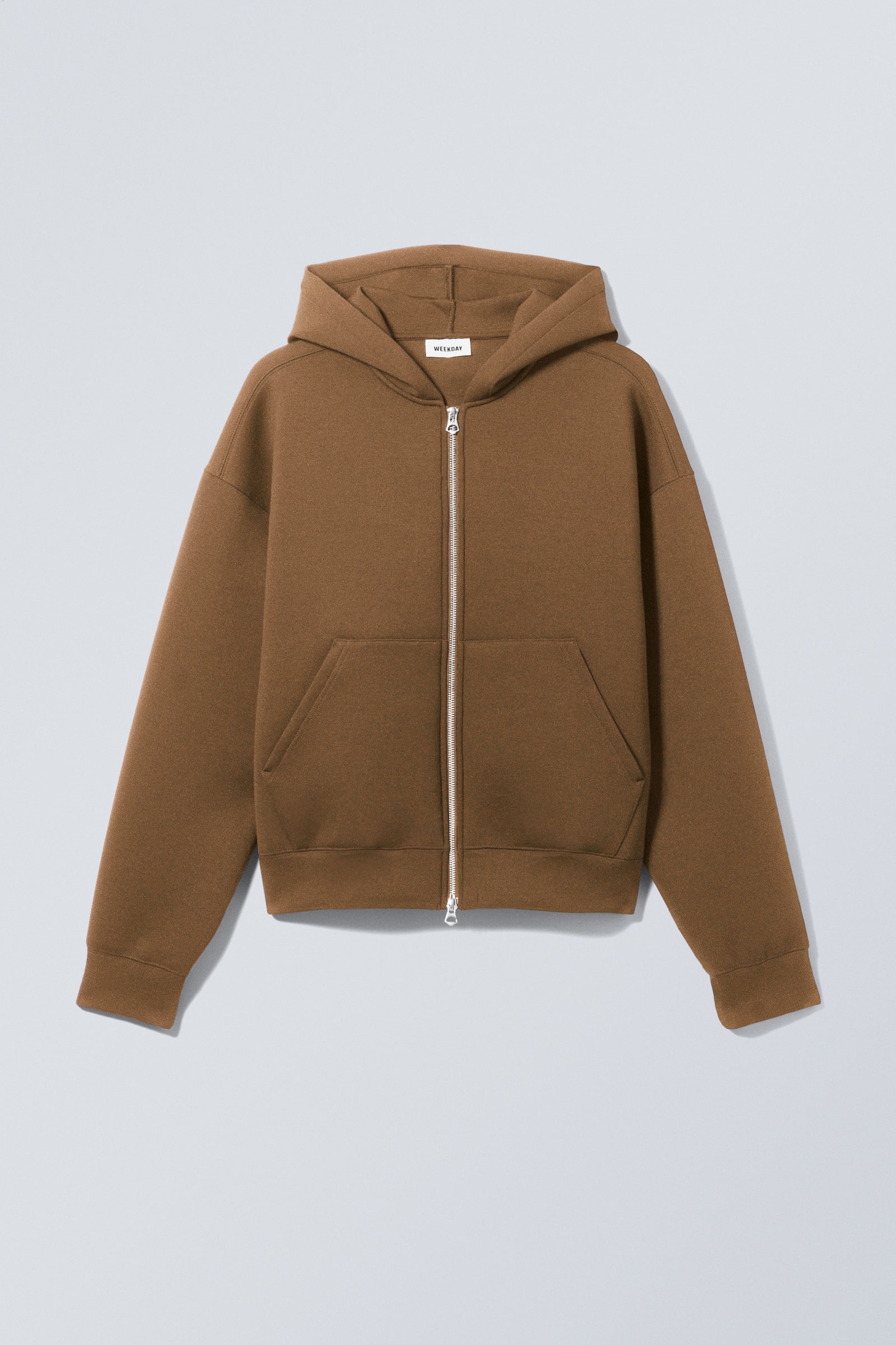 Bruin - Simon hoodie van scubastof met rits - 0