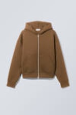 Bruin - Simon hoodie van scubastof met rits - 0