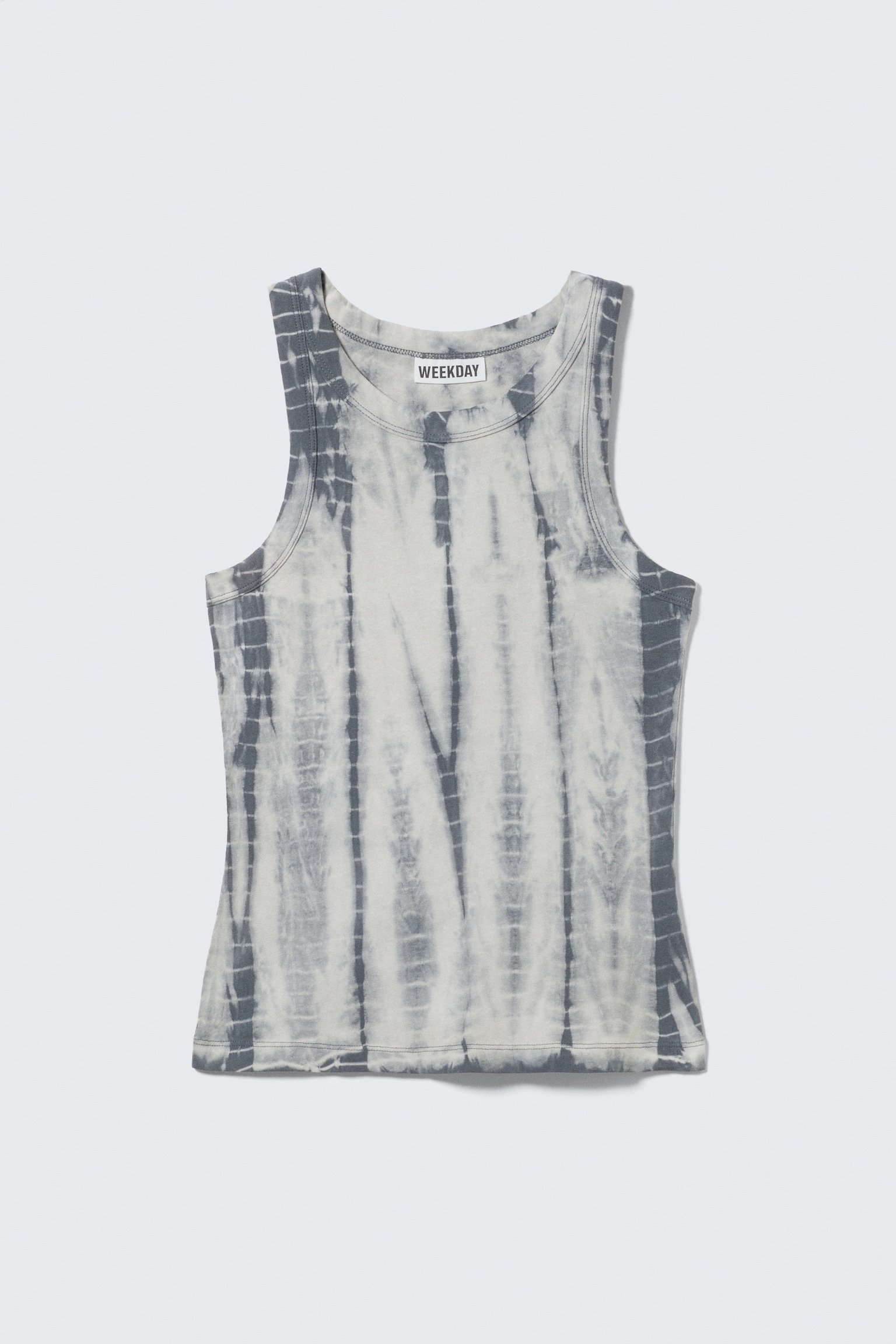 Tie-Dye Fitted Tank Top - Grey Tie-Dye