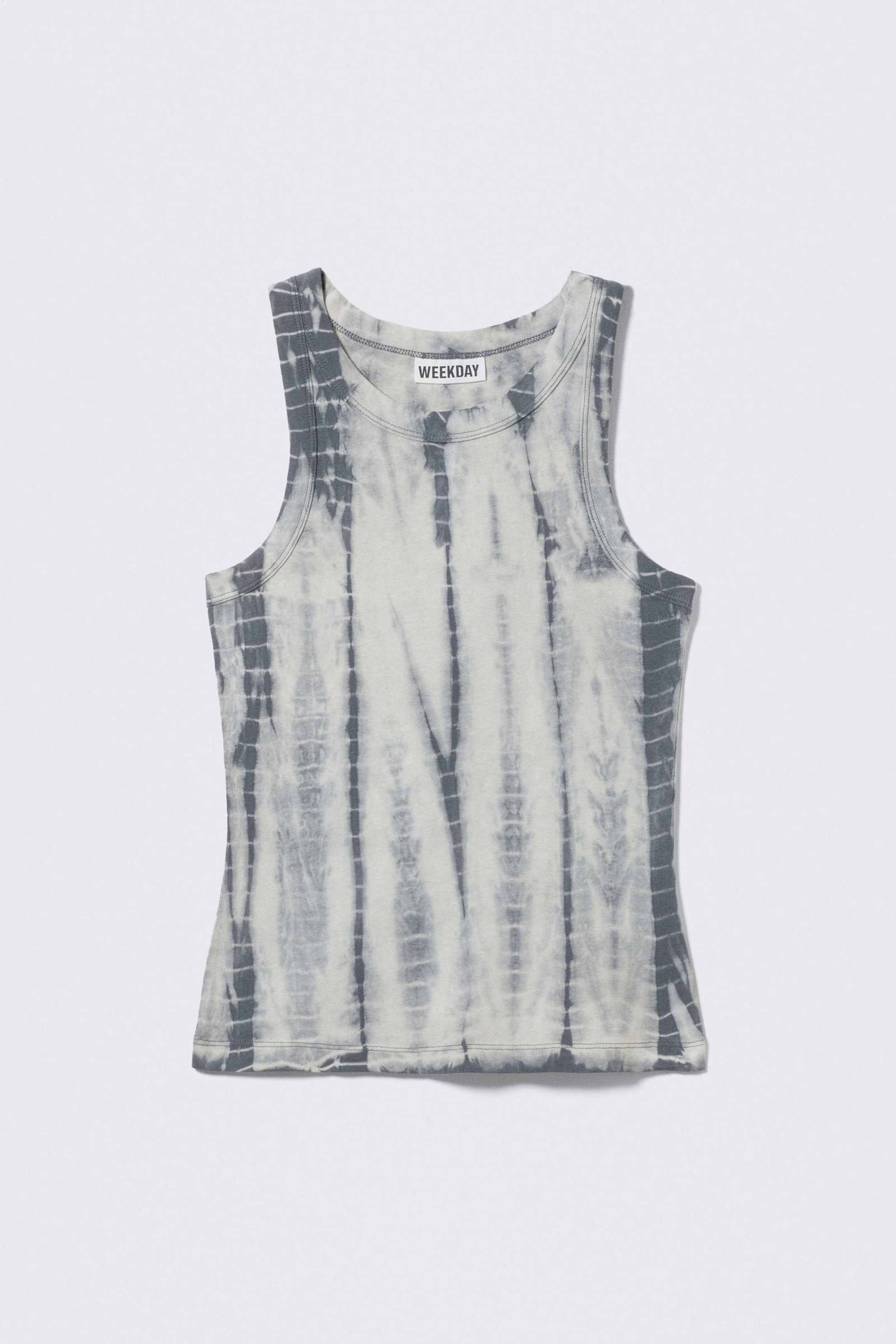 Grey Tie-Dye - Tie-Dye Fitted Tank Top - 3