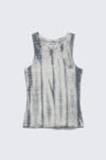 Grey Tie-Dye - Tie-Dye Fitted Tank Top - 3