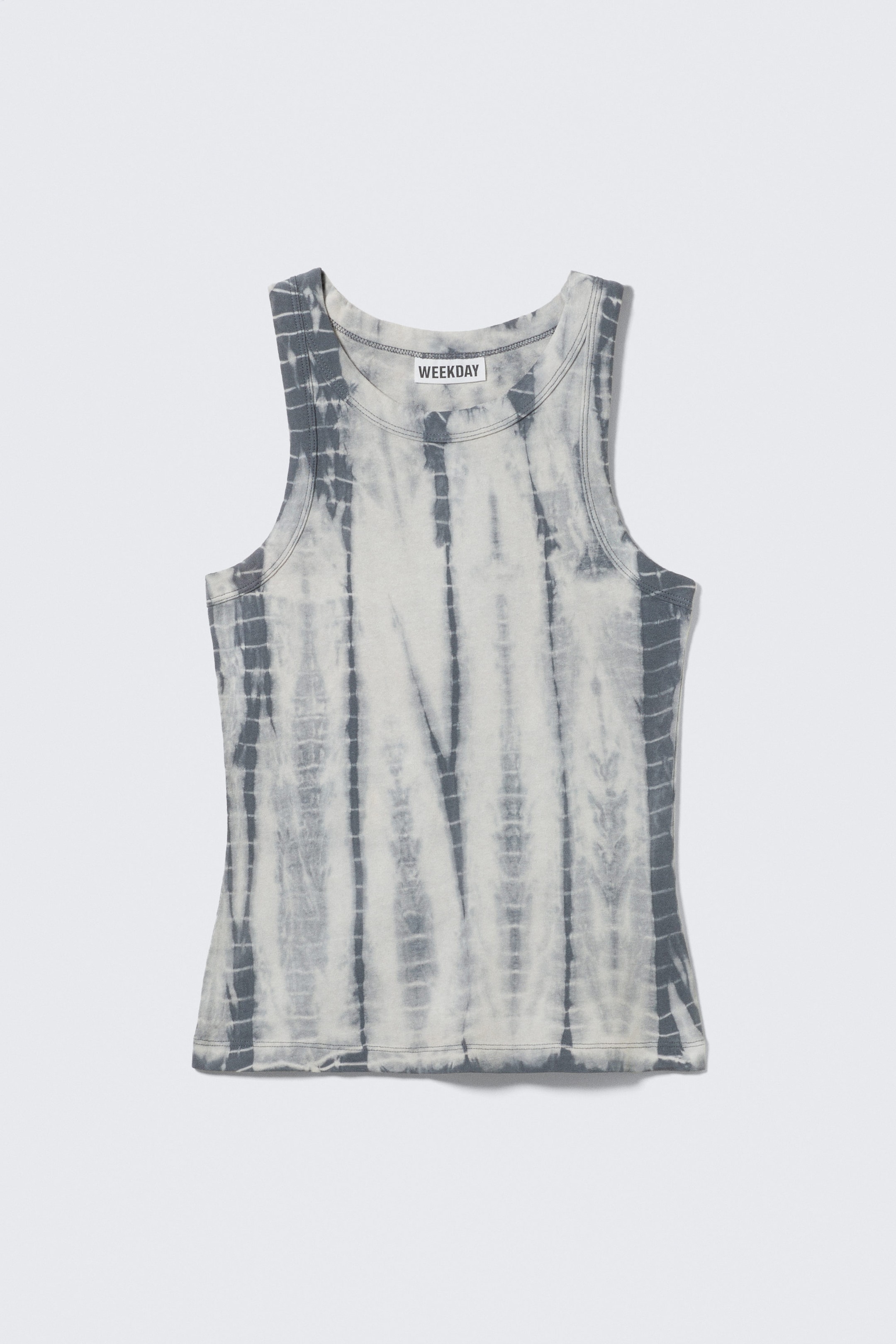 Grau gebatikt - Körperbetontes Tanktop mit Batik-Finish - 1