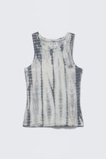 Grey Tie-Dye - Tie-Dye Fitted Tank Top - 0