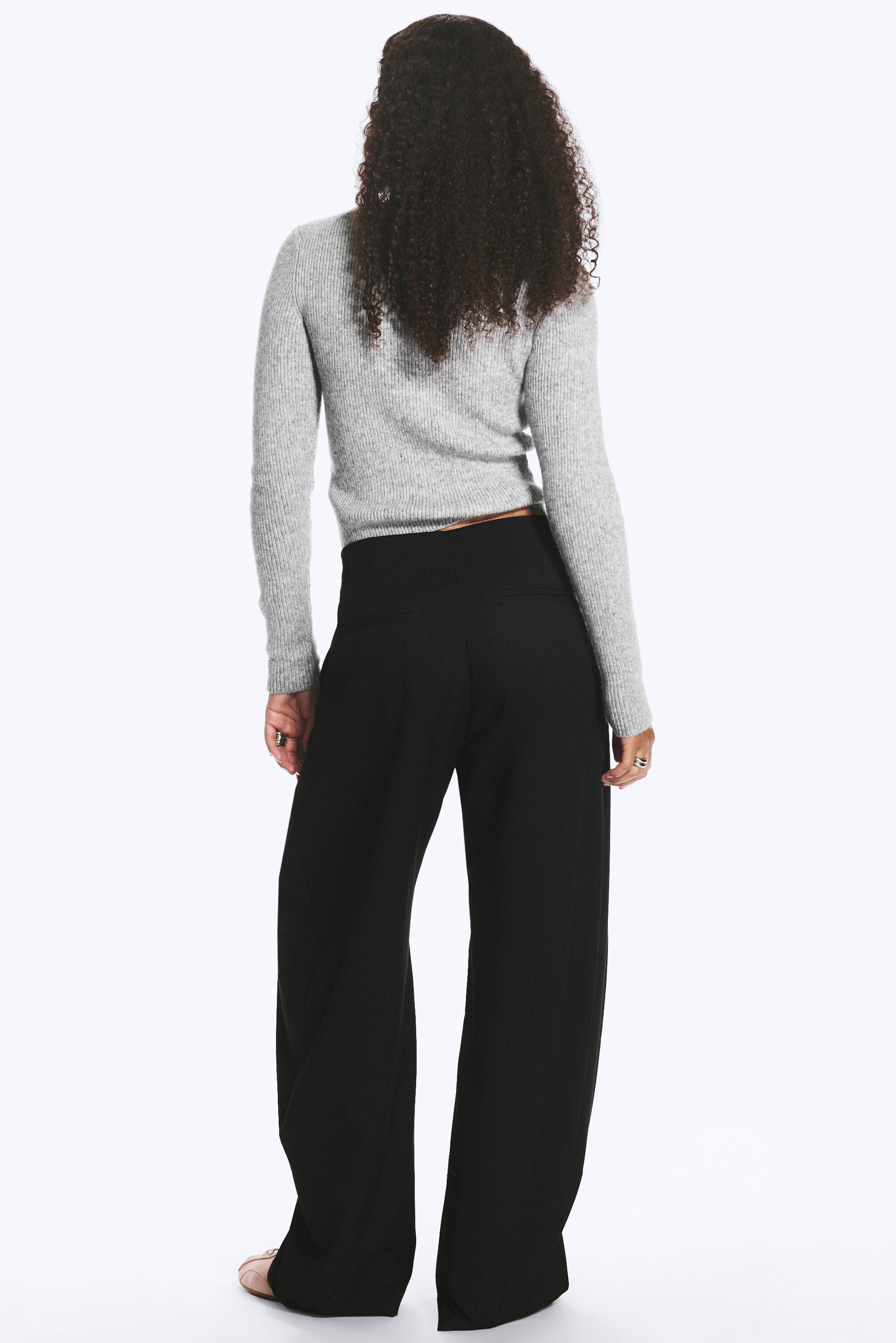 Black - Low rise balloon trousers - 3